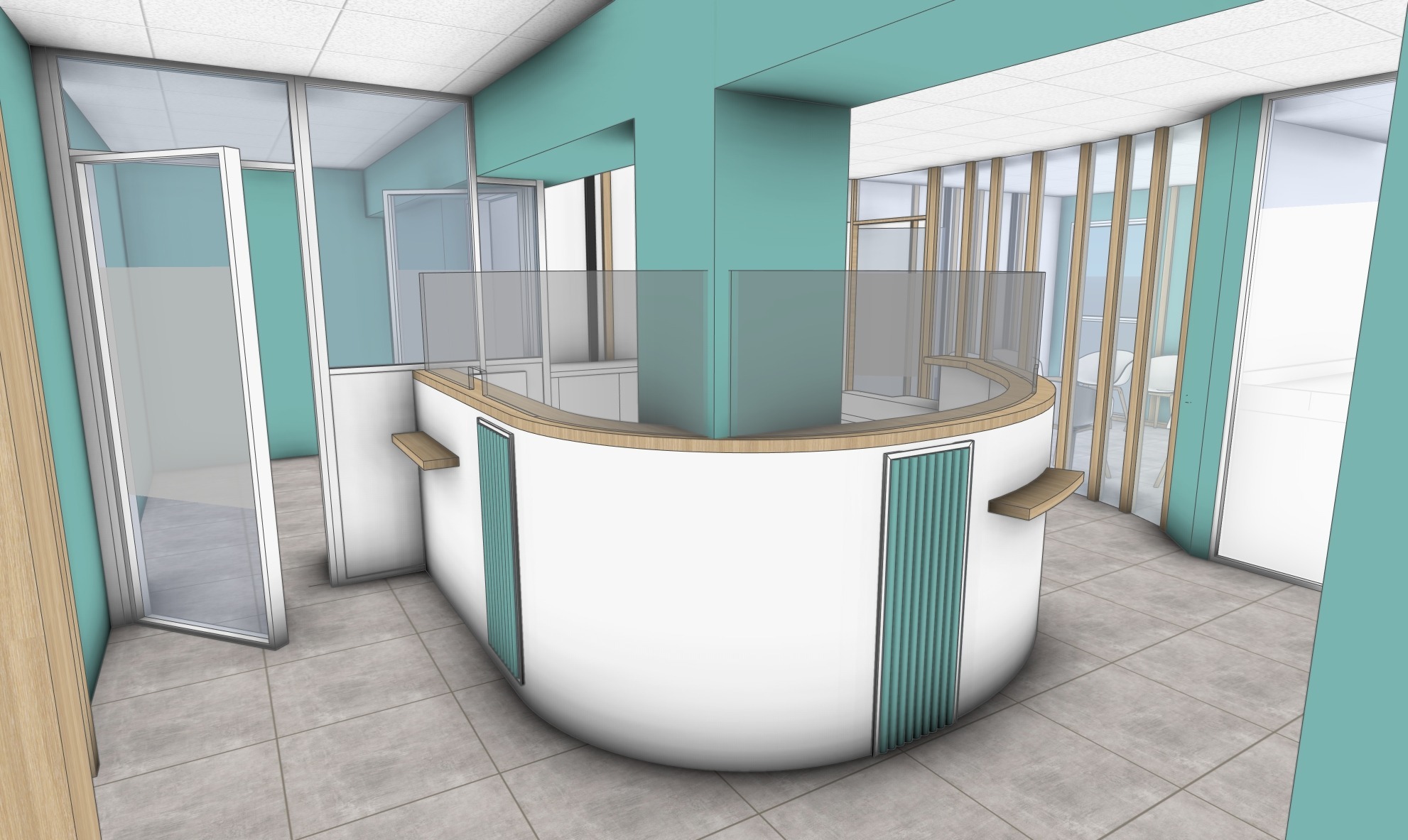 Rendu 3D photoréaliste du cabinet dentaire de Luxeuil